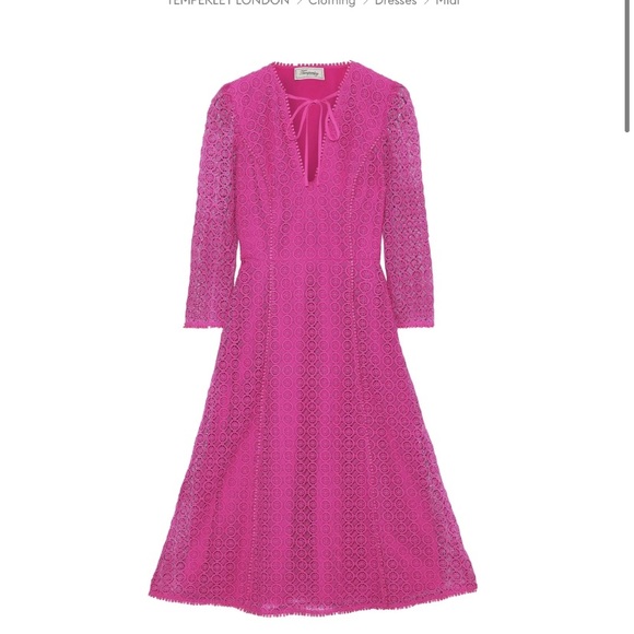 TEMPERLEY LONDON*Guipure Pink Lace Dress*US 2 $795 - Picture 2 of 7